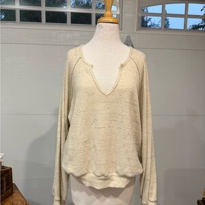 Project Social T Cream V-Neck Sweater
